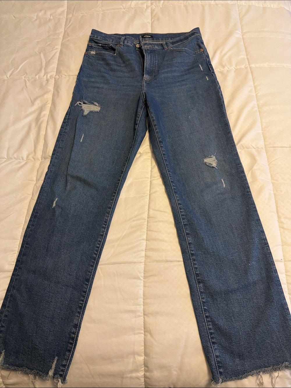 Men's Distressed Blue Jeans